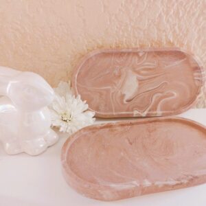 Oval Tray Brown Swirl