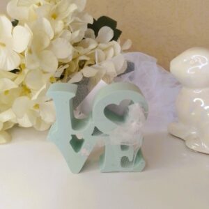 Love Aqua w/Silver Leaf