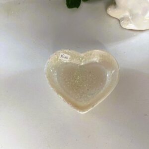 Mini Heart Trinket Tray Resin White