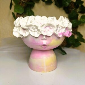 Girl Flower Pot-Pink & Yellow