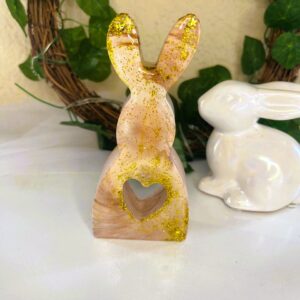 Lg. Brown Bunny with gold Resin