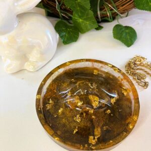 Lips Incense Holder Resin Brown Gold