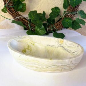 Sm. Boat Bowl-Olive Green Marble