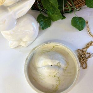 Lips Incense Burner Olive Green Marble